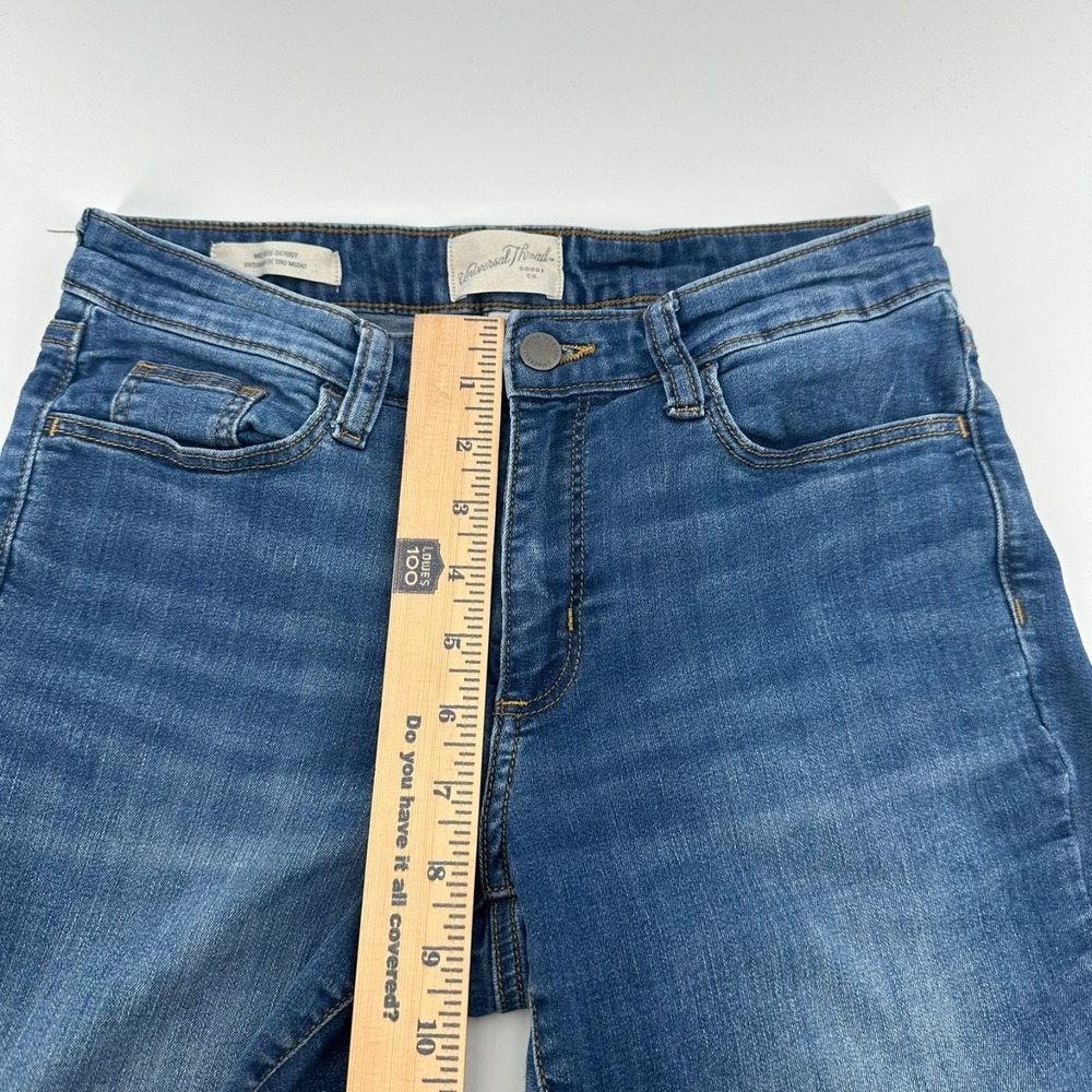 Universal Thread Jeans Womens 4/27R Blue Denim‎ Whisker Mid-Rise Skinny 5-Pocket - Picture 8 of 10